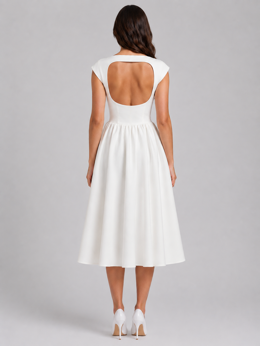 Women's Midi Dress with Structured Silhouette for Wedding