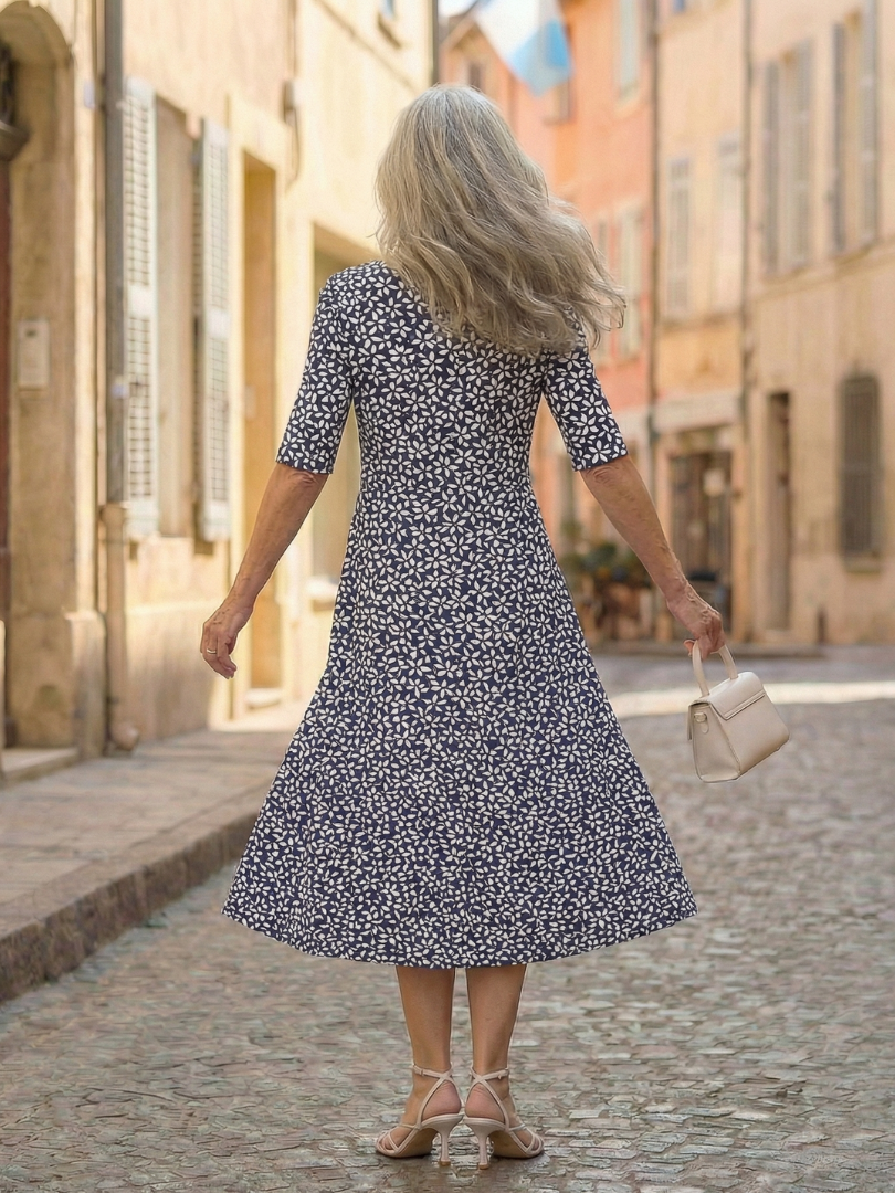 Women's Midi Dress with Pockets for Casual Daywear