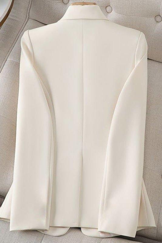 Women's Blazer with Notch Lapel and Single Button for Work