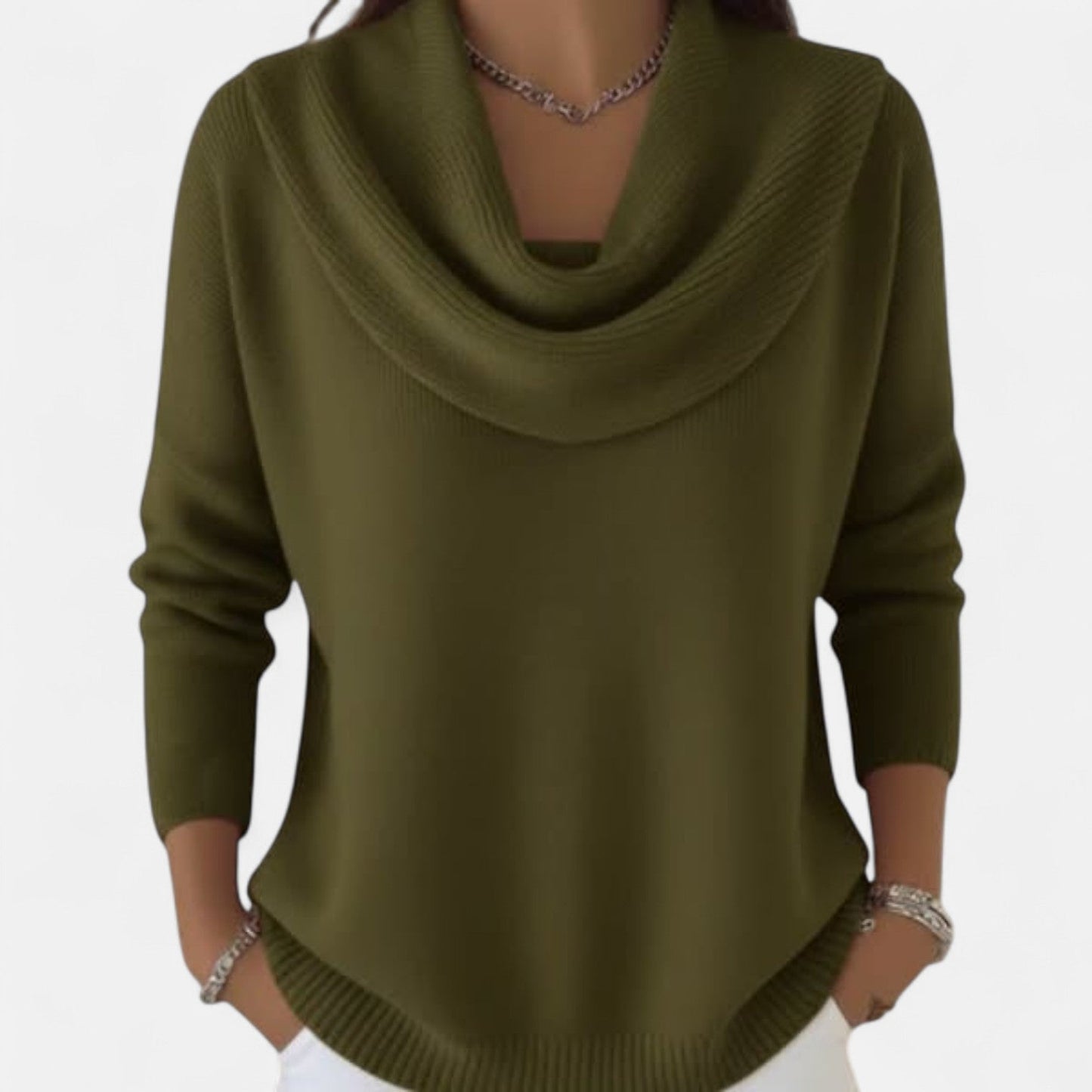 Women's Elegant Cardigan with Cowl-Neck for Smart Casual
