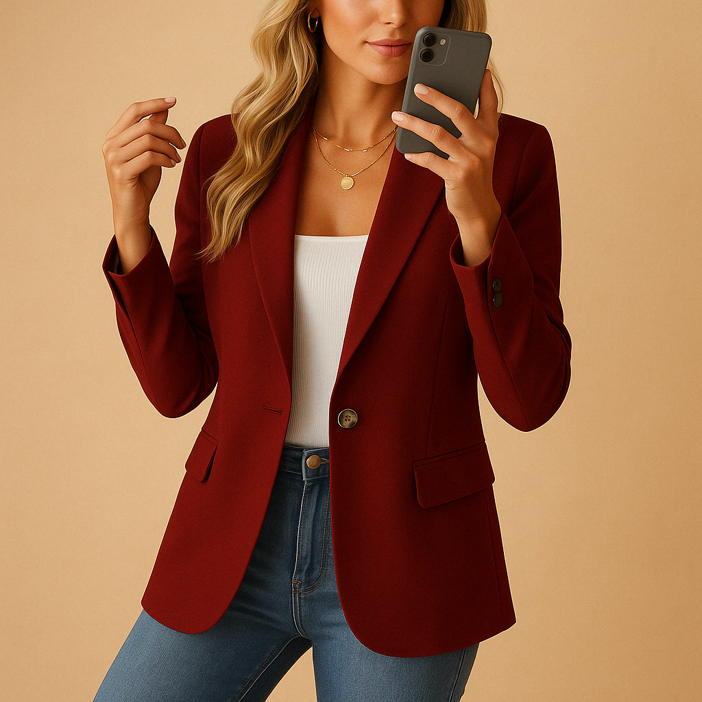 Women's Fitted Blazer with Stretch for Workwear Essentials