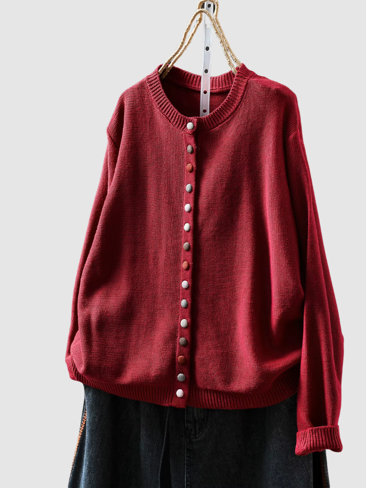 Women's Knit Cardigan with Buttons for Everyday Wear
