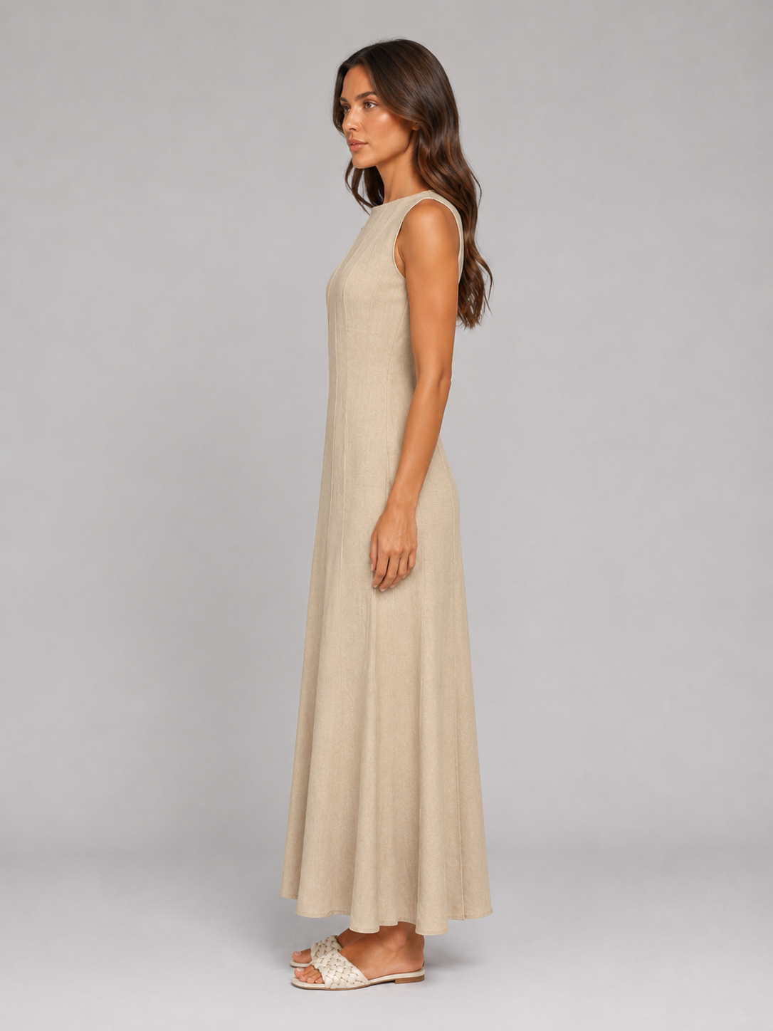 Women's Ruched Maxi Dress with Breathable for Holidays