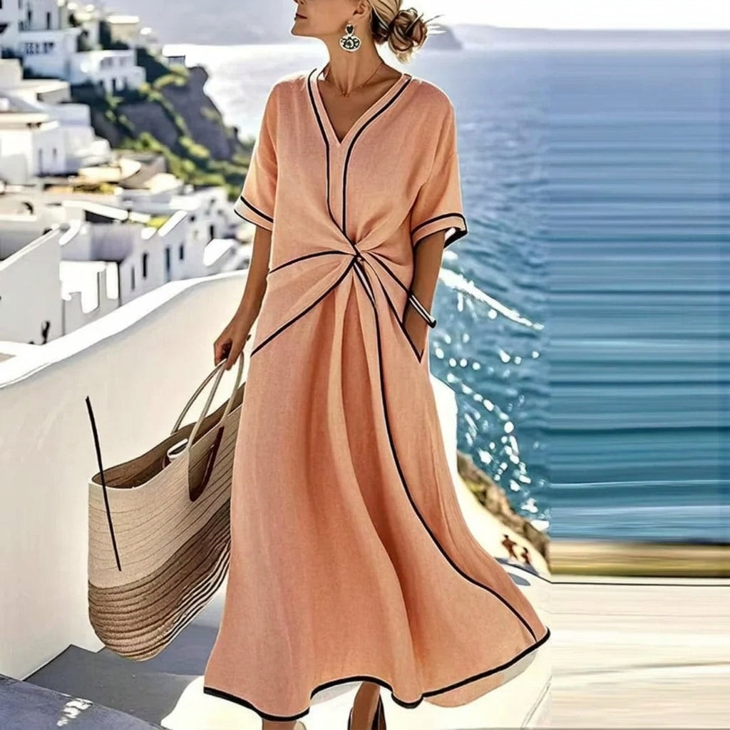Women's Silk Dress with Fluid Drape for Formal Events