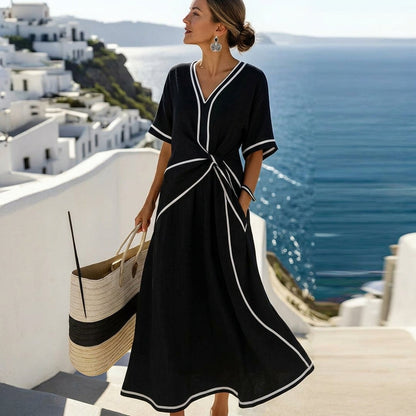 Women's Silk Dress with Fluid Drape for Formal Events