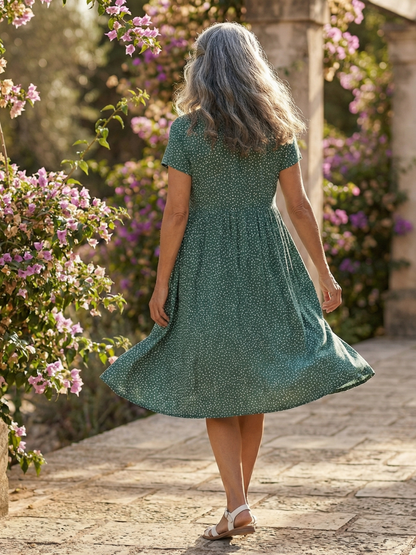 Women's Casual Dress with Dotted Pattern for Everyday Wear