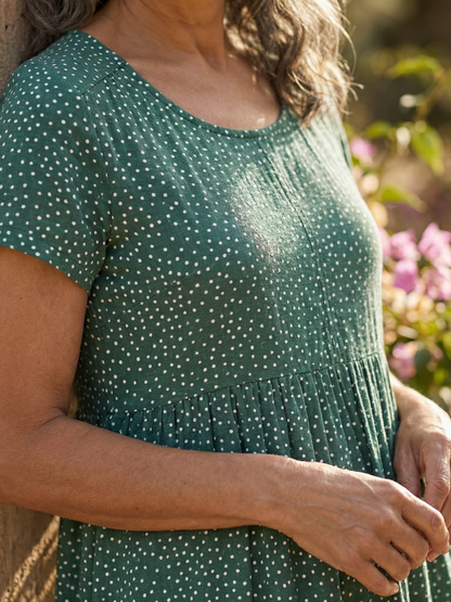Women's Casual Dress with Dotted Pattern for Everyday Wear