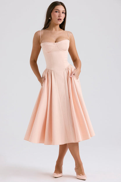 Women's Midi Dress with Flattering Fit for Smart Occasions