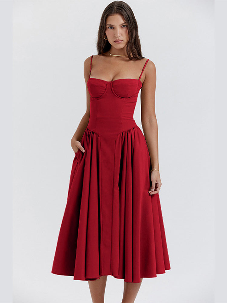 Women's Midi Dress with Flattering Fit for Smart Occasions