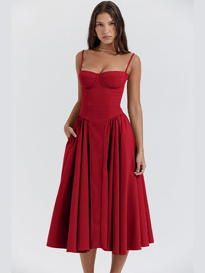 Women's Midi Dress with Flattering Fit for Smart Occasions