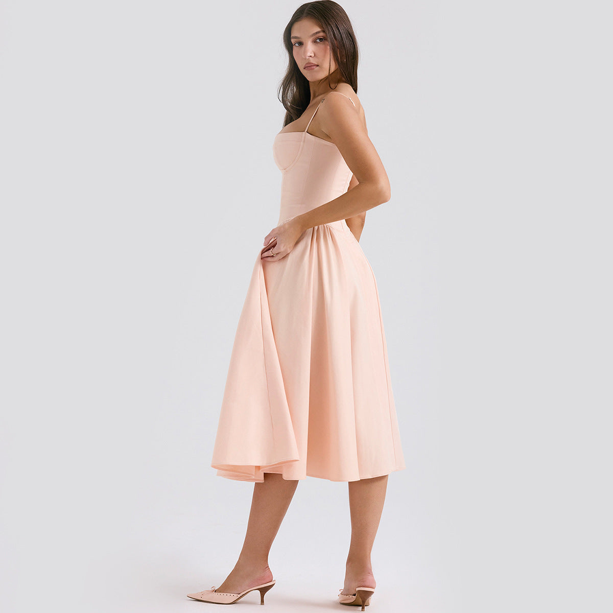 Women's Midi Dress with Flattering Fit for Smart Occasions