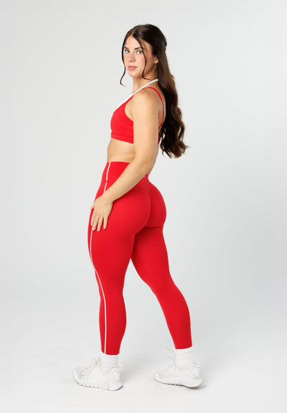 Women's Contour Leggings with Contrast Piping for Yoga