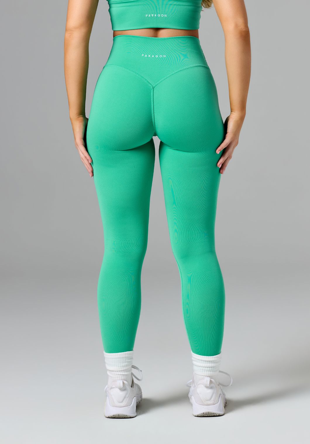 Women's High-Rise Leggings with Palm Leaf Print for Yoga