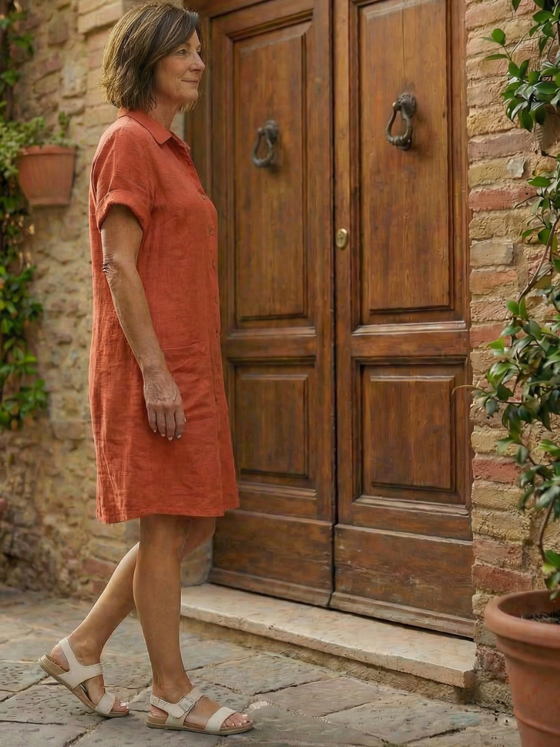 Women's Casual Dress with Pockets for Warm Daywear