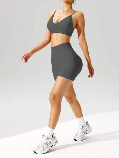 Women's Active Bra &amp; Shorts Set Moisture-Wicking for Gym