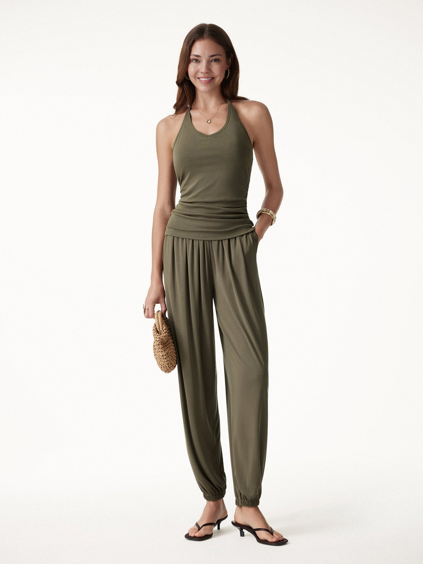 Women's Balloon Pants with Pockets Ultra-Soft Modal for Work