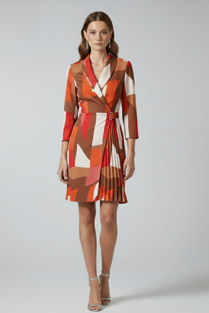 Women's Blazer Dress with Notched Collar for Workplace