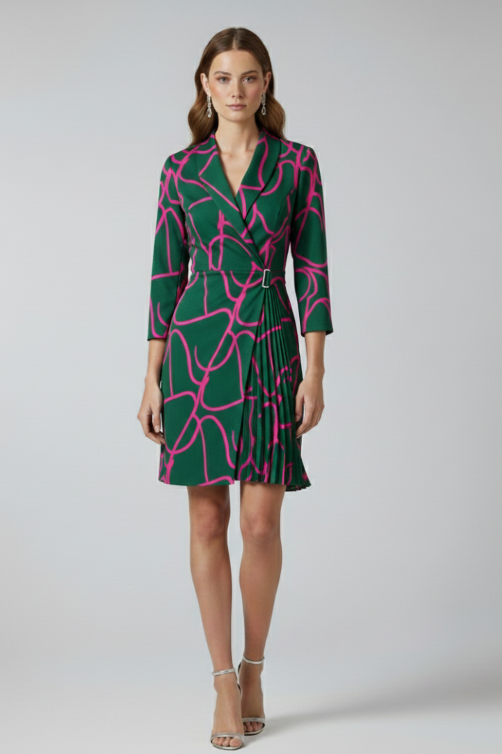 Women's Blazer Dress with Notched Collar for Workplace
