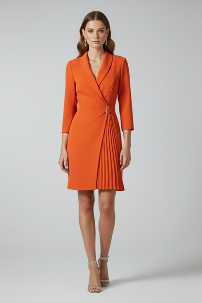 Women's Blazer Dress with Notched Collar for Workplace