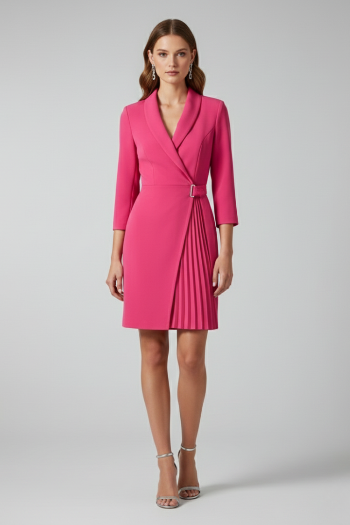 Women's Blazer Dress with Notched Collar for Workplace