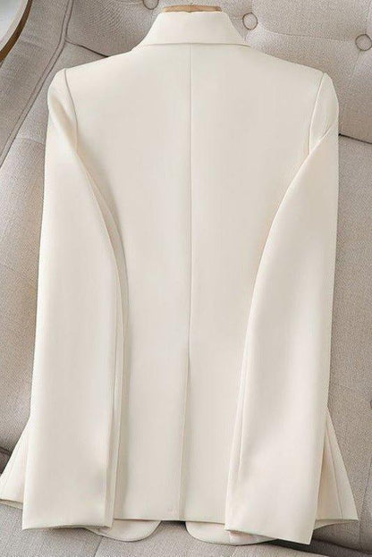 Women's Blazer with Notch Lapel and Single Button for Work