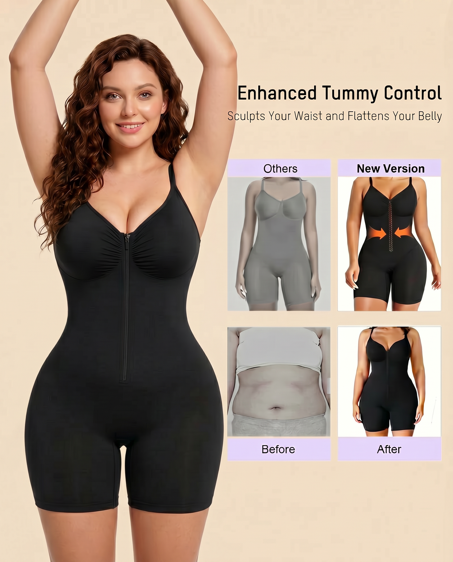 Women's Body Shaper with Zip Closure for Special Occasions