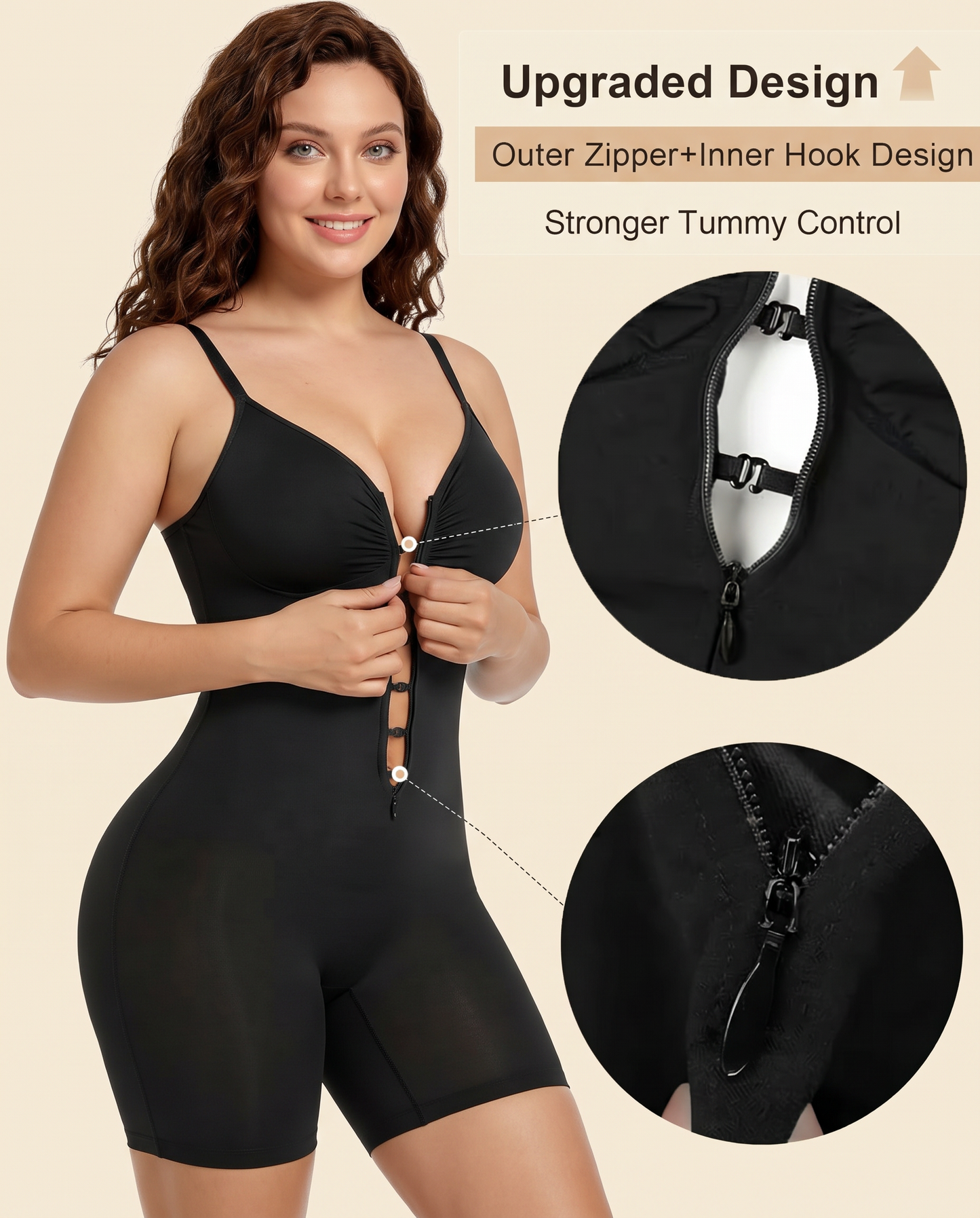 Women's Body Shaper with Zip Closure for Special Occasions