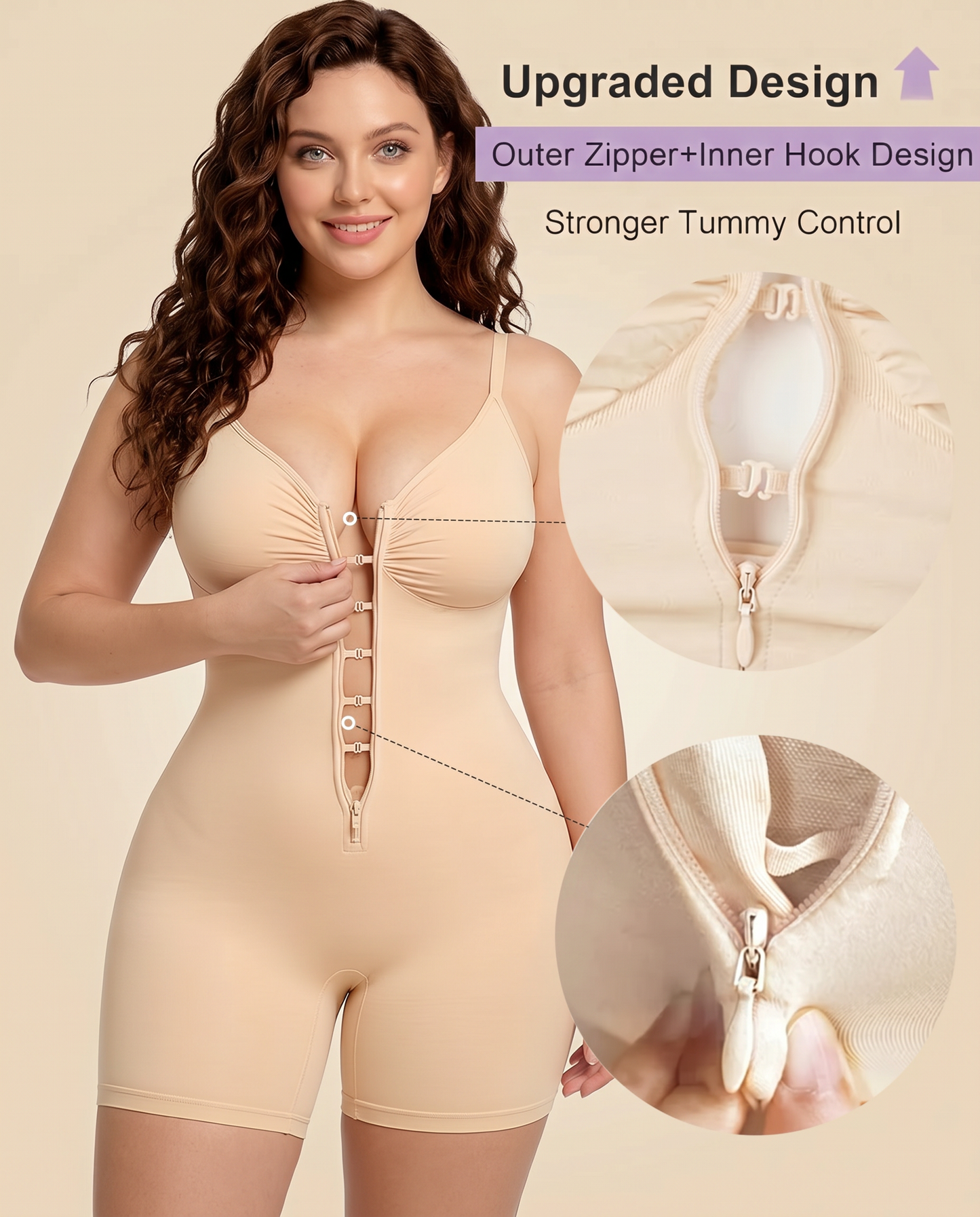 Women's Body Shaper with Zip Closure for Special Occasions