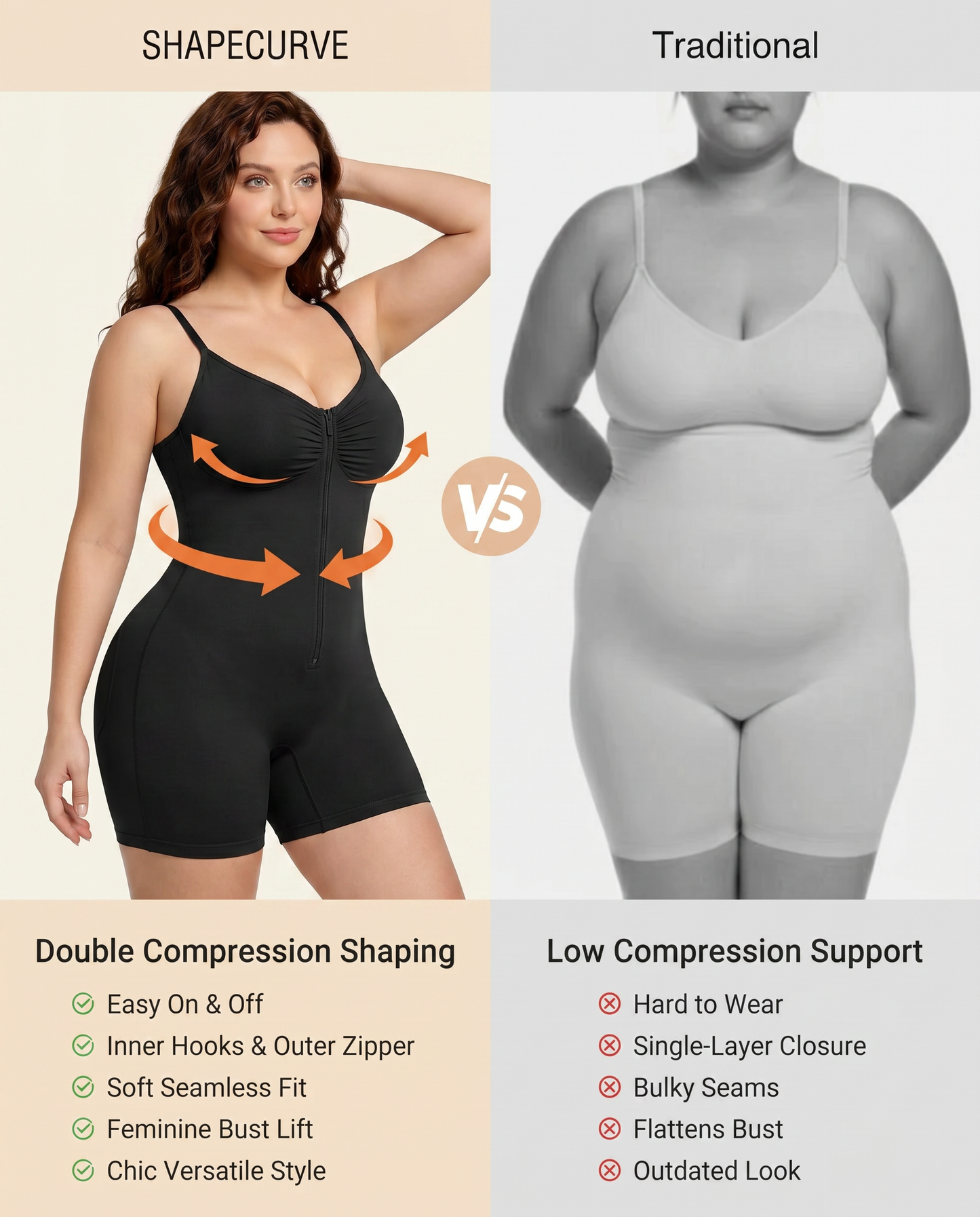 Women's Body Shaper with Zip Closure for Special Occasions