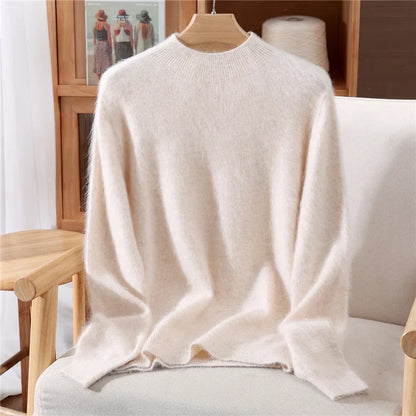 Women's Cashmere Knit with Mock-Neck for Autumn Layering