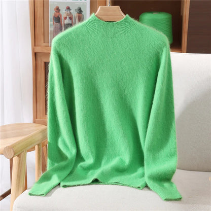 Women's Cashmere Knit with Mock-Neck for Autumn Layering