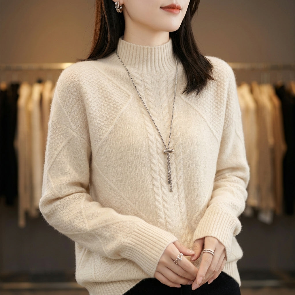 Women's Cashmere Sweater with Tailored Fit for Office