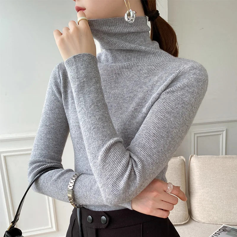 Women's Cashmere Turtleneck for Layering in Winter Weather