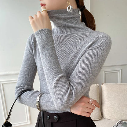 Women's Cashmere Turtleneck for Layering in Winter Weather