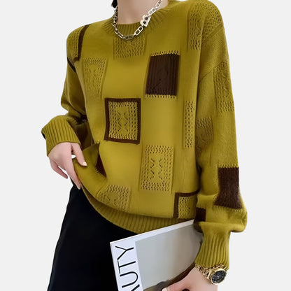 Women's Cozy Cardigan with Round Neckline for Work