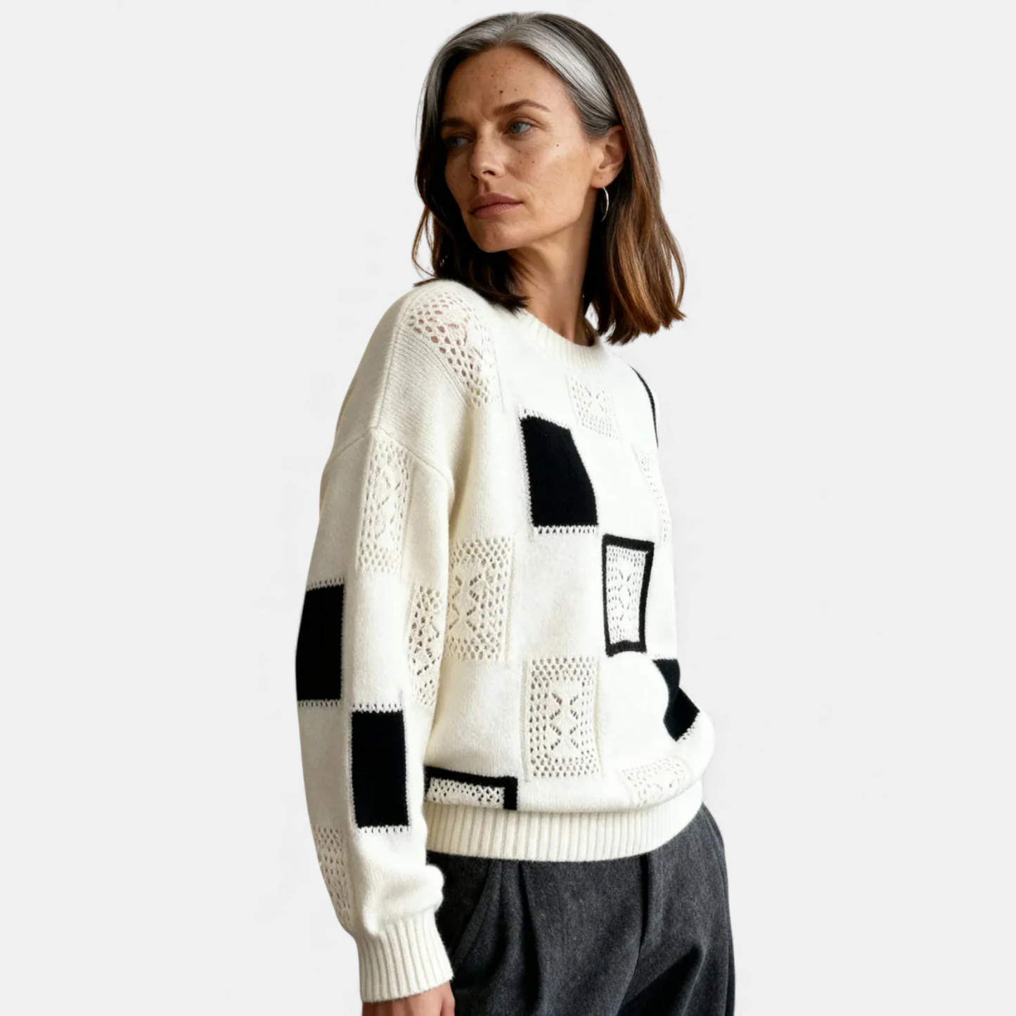Women's Cozy Cardigan with Round Neckline for Work