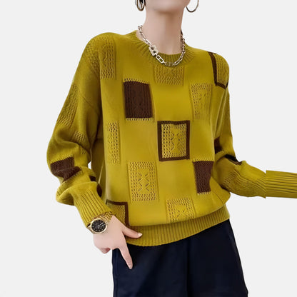 Women's Cozy Cardigan with Round Neckline for Work