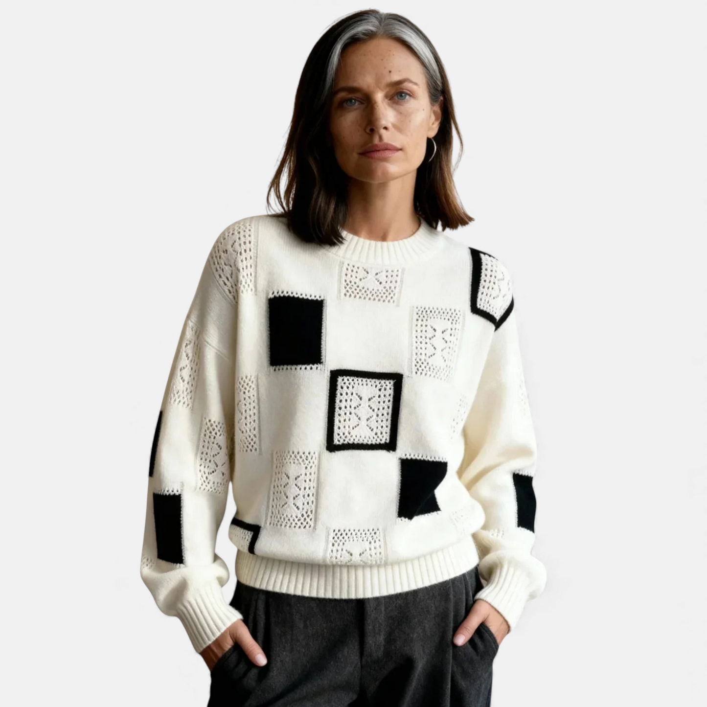 Women's Cozy Cardigan with Round Neckline for Work