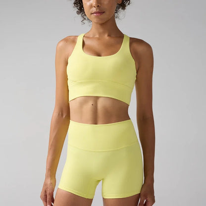Women's Cross-Back Yoga Set with Stretch for Yoga