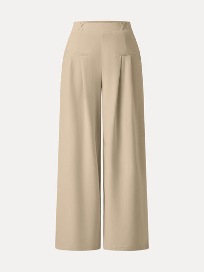 Women's Drapey Bamboo Ponte Wide Leg Trouser with Pockets