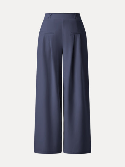 Women's Drapey Bamboo Ponte Wide Leg Trouser with Pockets