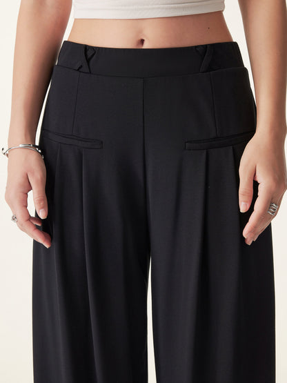 Women's Drapey Bamboo Ponte Wide Leg Trouser with Pockets
