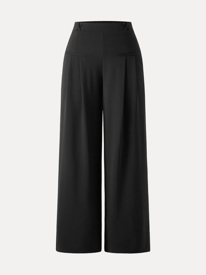 Women's Drapey Bamboo Ponte Wide Leg Trouser with Pockets