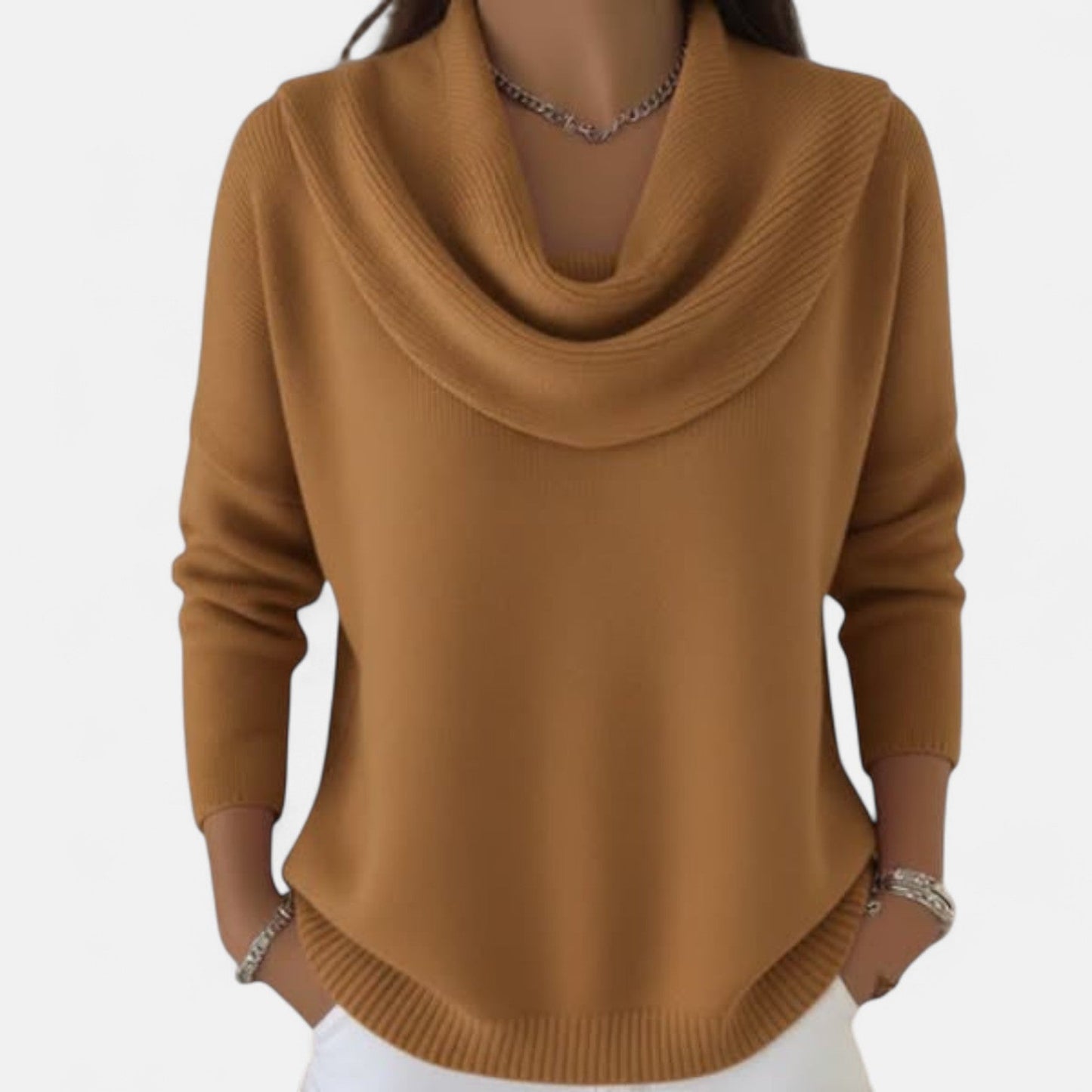 Women's Elegant Cardigan with Cowl-Neck for Smart Casual