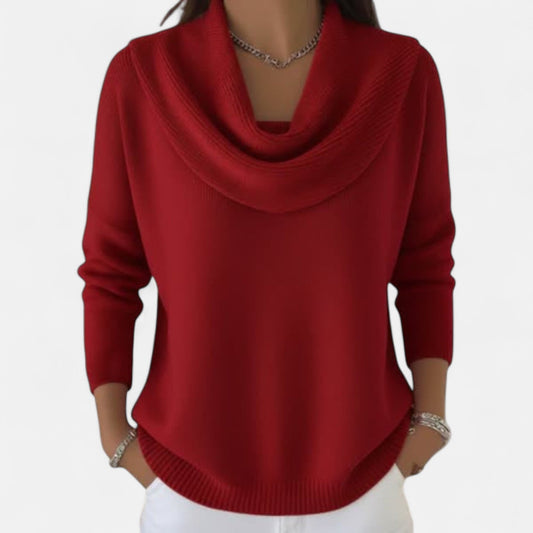 Women's Elegant Cardigan with Cowl-Neck for Smart Casual