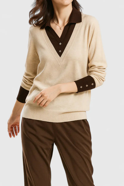 Women's Elegant Cardigan with Foldable Collar for Events
