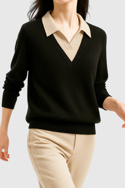Women's Elegant Cardigan with Foldable Collar for Events