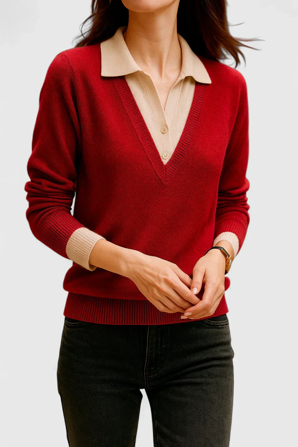 Women's Elegant Cardigan with Foldable Collar for Events