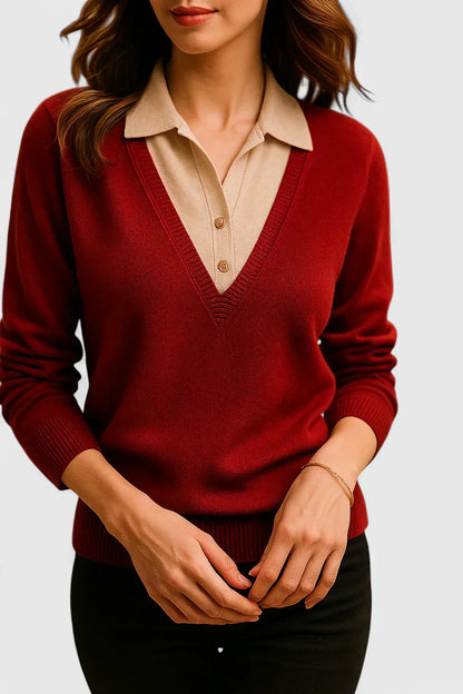 Women's Elegant Cardigan with Foldable Collar for Events