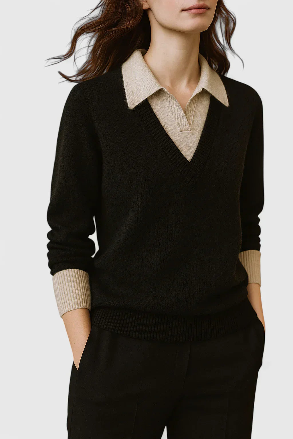 Women's Elegant Cardigan with Foldable Collar for Events
